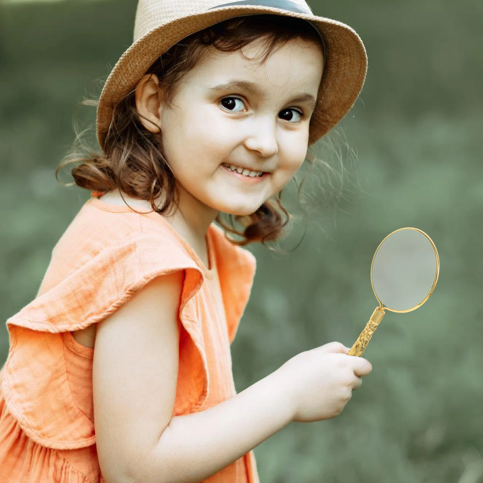 

Handheld Magnifying Glass Portable Small Embossed 5x Decorative European Style Elderly Magnifier Reading Tool Explore Magnifier