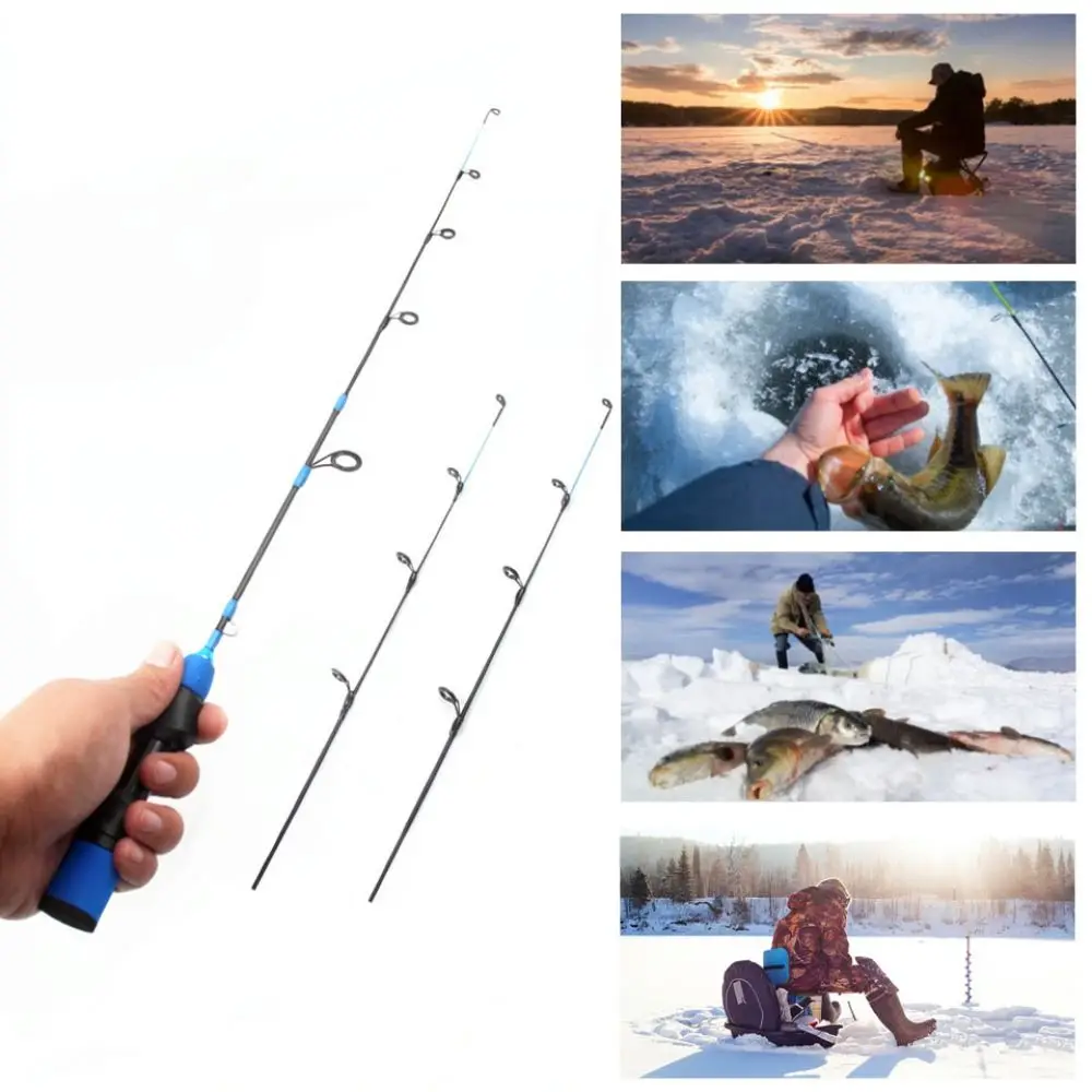 Ultralight Ice Fishing Rod Carbon Fiber Soft Tip Pole For Seachaser Winter Freshwater Angling Gear Compact Tackle Accessory
