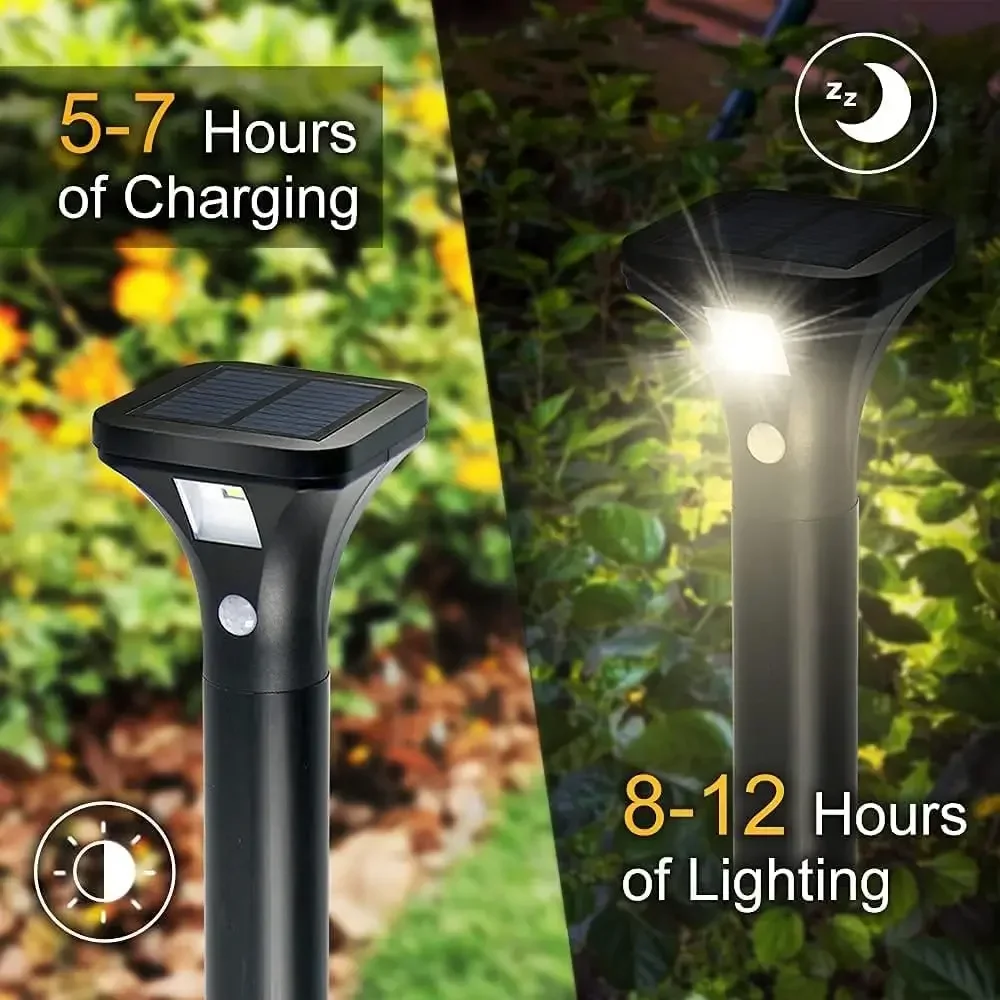 Solar Outdoor Lights with Motion Sensor – Waterproof LED Pathway Lights for Yard, Garden, Walkway, Driveway – Auto On/Off, Easy