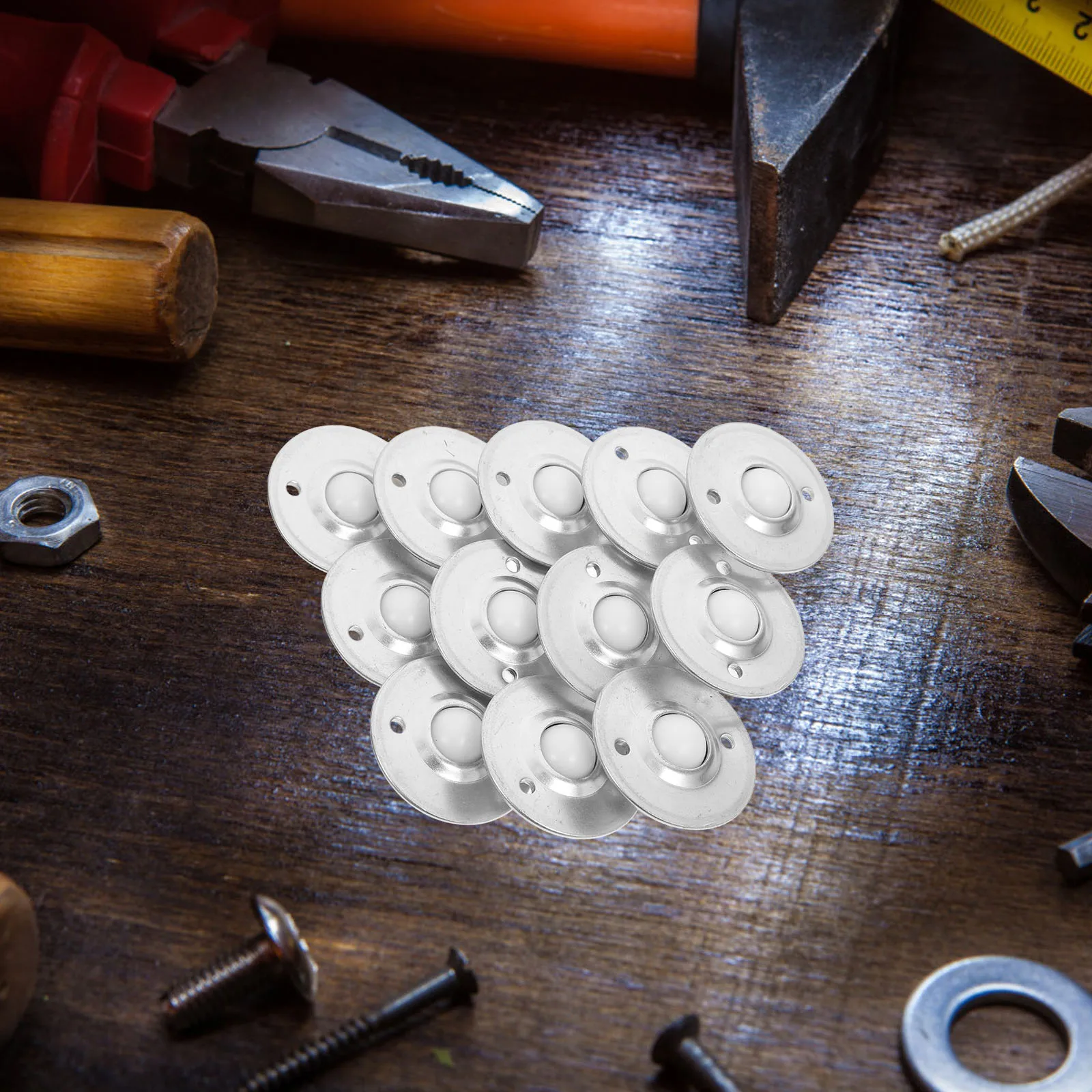 

12 Pcs Ball Bearing Rollers Universal Wheel Furniture Caster Wheels Nylon Bearings Rolling Casters Sofas Shelves Cabinets