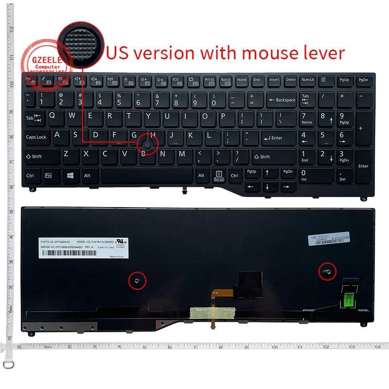 New US Laptop Keyboard for Fujistu E459 E559 E558 E458 U759 U757 U758