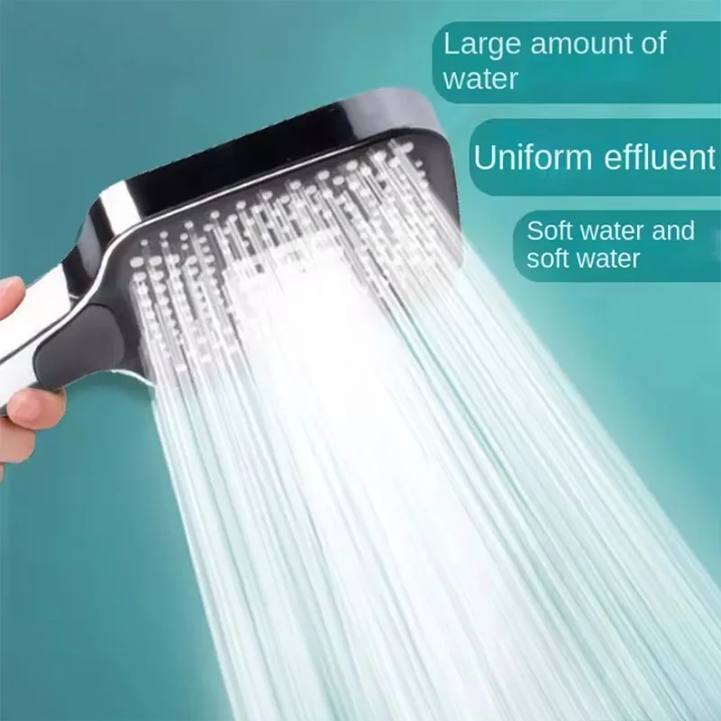 3 Modes Handheld showerhead with Brush Cotton Filters One-click Stop Water Saving High Pressure Handheld Showerhead for Bathroom