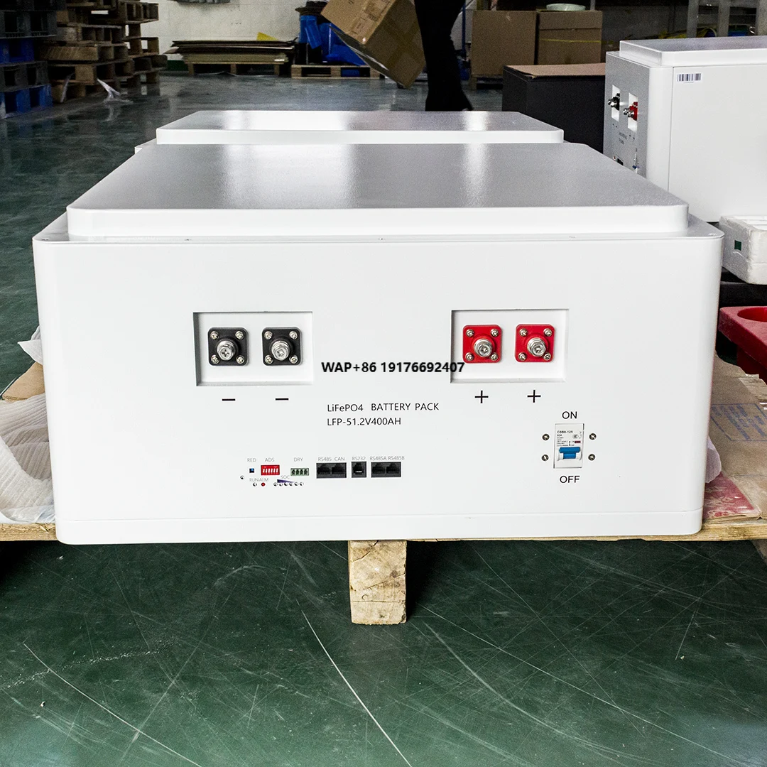 

All-In-One 51.2V 400AH LiFePO4 Battery Power Station Smart Home Energy Storage Wall-Mounted Stackable Solar System CAN