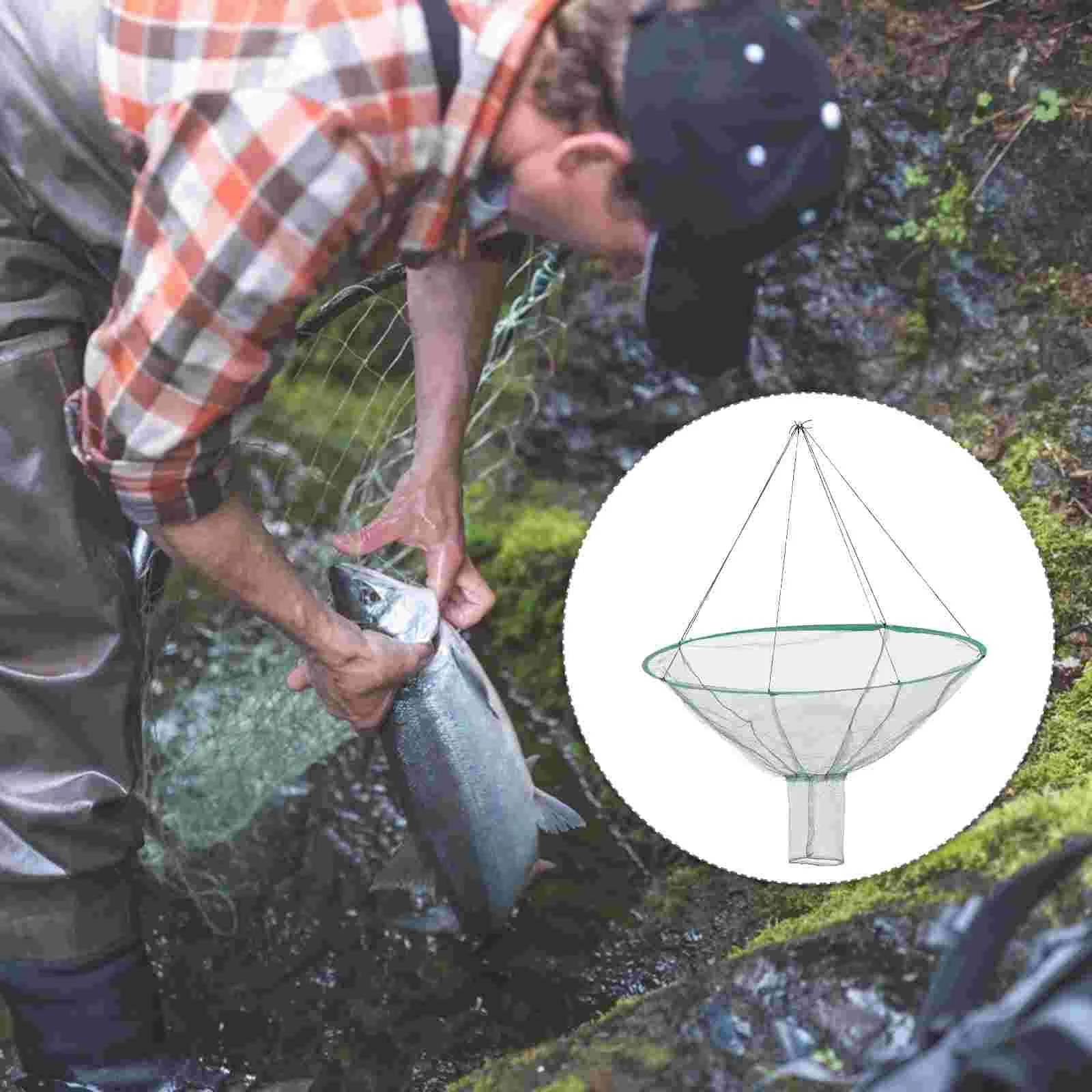 

Fishing Net Bait Crab Nets Crayfish Accessories Polyester Hand Foldable Trap Lobster