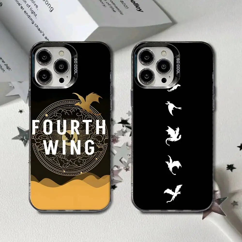 

F-Fourth W-Wing Dragon Phone Case For iPhone 16,15,14,13,12,11,8,7,Pro,Max,Plus,Mini,XS,SE Black Matte Hard