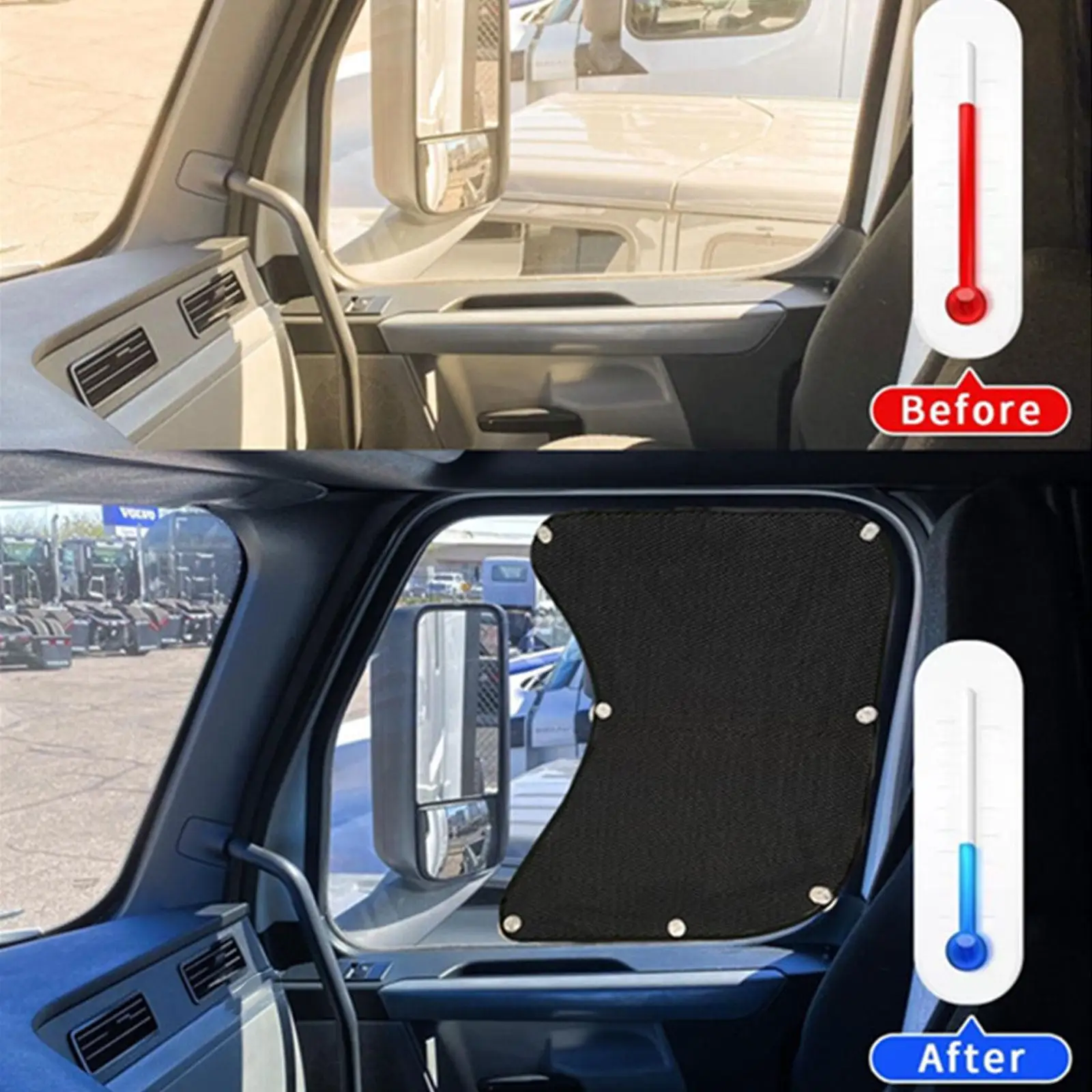 Suction Cup Truck Window Shade Polyester Mesh Car Sun Protector Outdoor Accessory for Driver