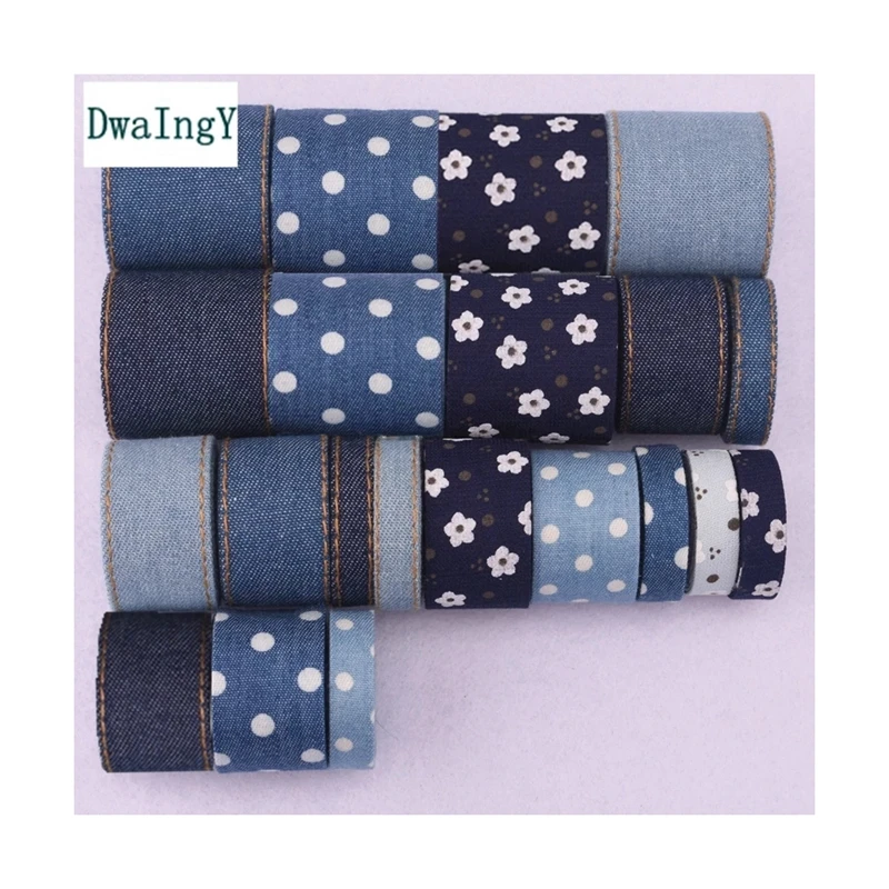 DwaIngY Denim wstążka 1 stoczni/dużo dla Diy Handmade prezent wysokiej jakości Craft pakowania włosów akcesoria pakiet materiałów ślubnych