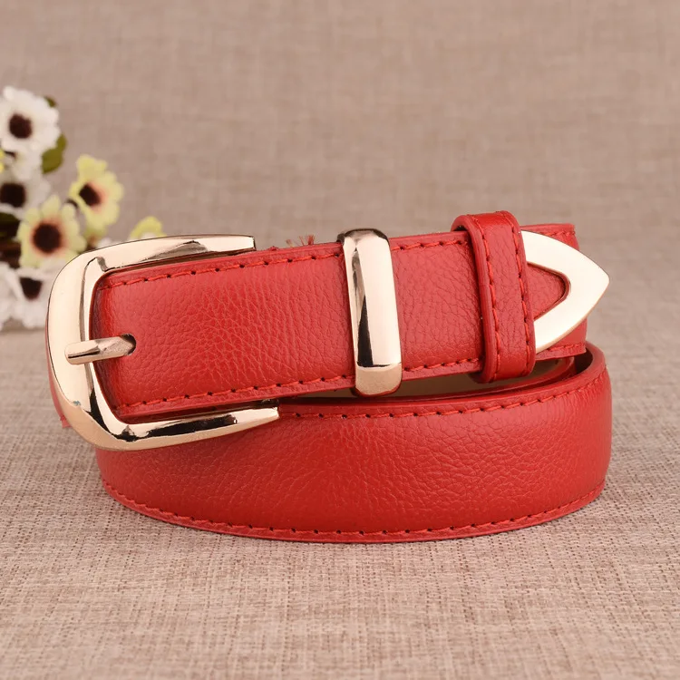 2024 All match Fashion Women Casual Imitation Leather Belt 105cm Red Yellow Korea Style New Arrival Lacquer Alloy Buckle