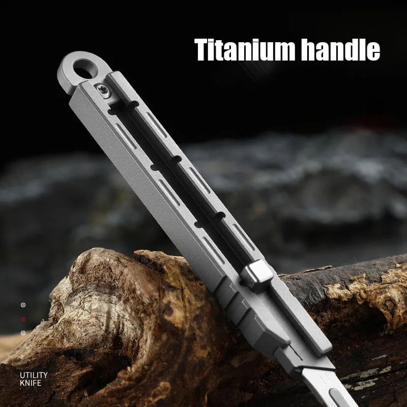 Replaceable NO11 Blade Telescopic Titanium Utility Knife Blades Sharp Survival Tool Portable Pocket Knife Unpacking Fruit Knife