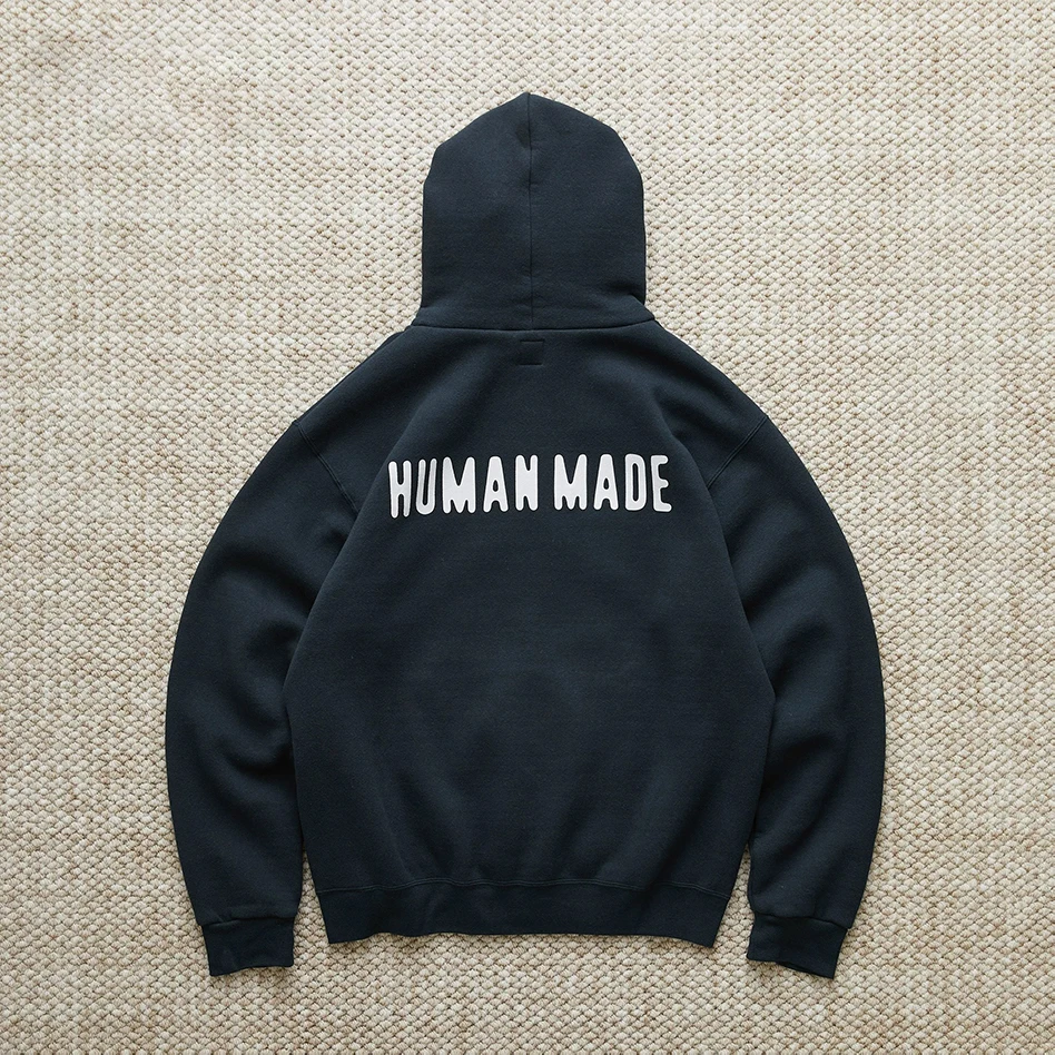 HUMAN MAND CLASS 25SS Nissan Love Sweat à capuche ample et décontracté avec fermeture éclair