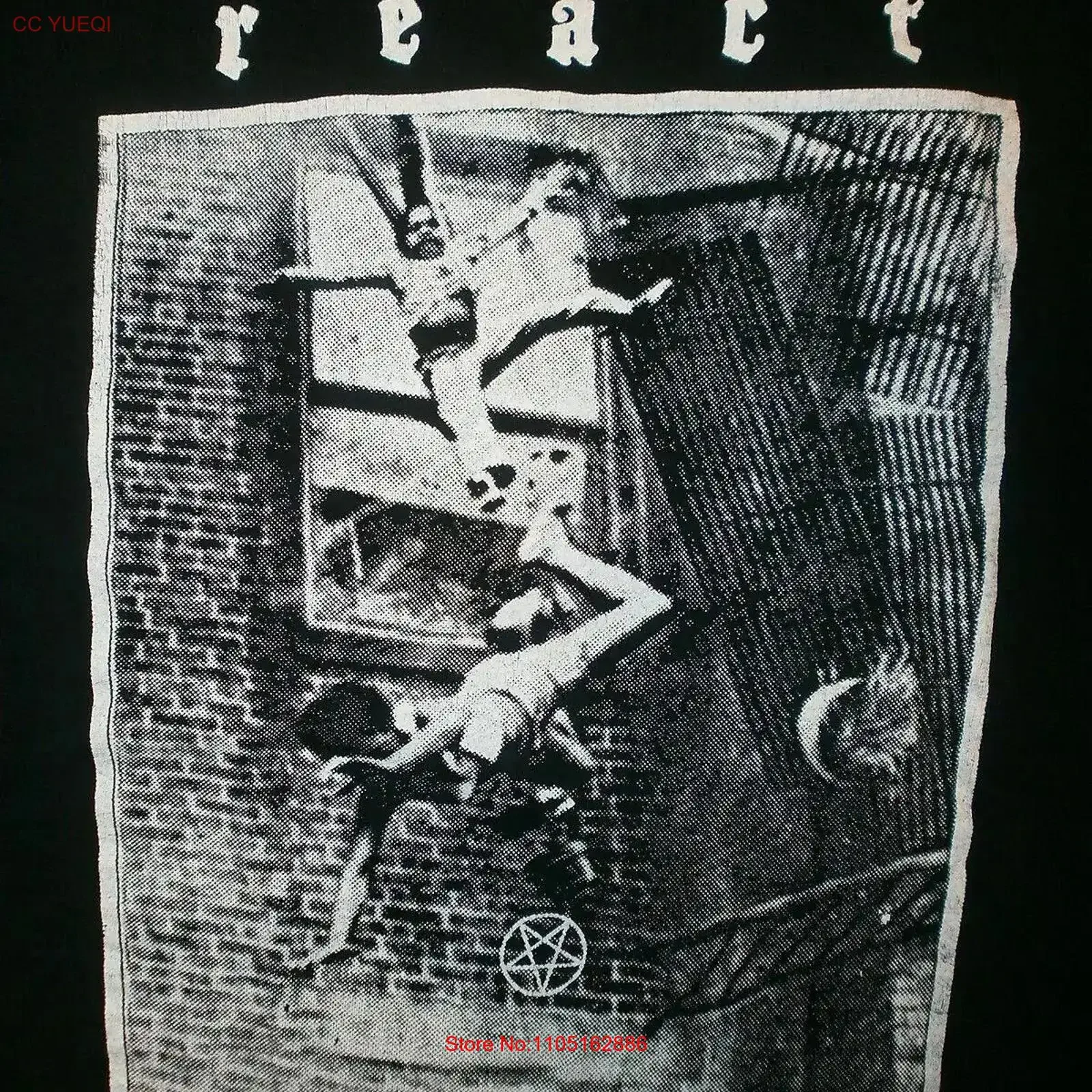 رد فعل الحفلة الموسيقية تي شيرت توليدو المتشددين ثراش vtg امرأة طفل النار الهروب الخريف خمر غسلها تنفس مريحة امتدت