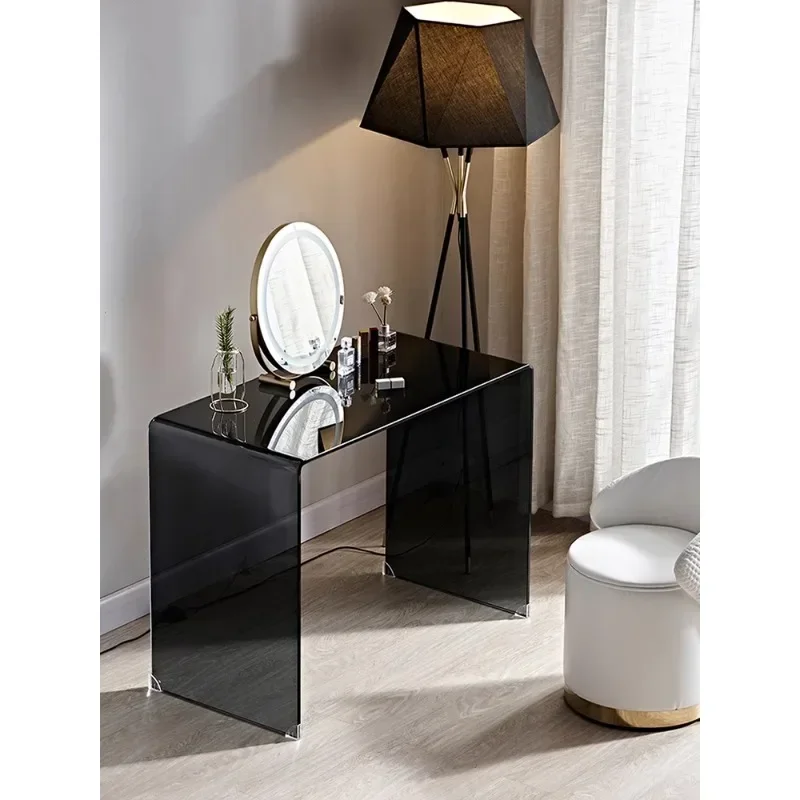 

Internet celebrity designer minimalist transparent glass table girl's makeup table