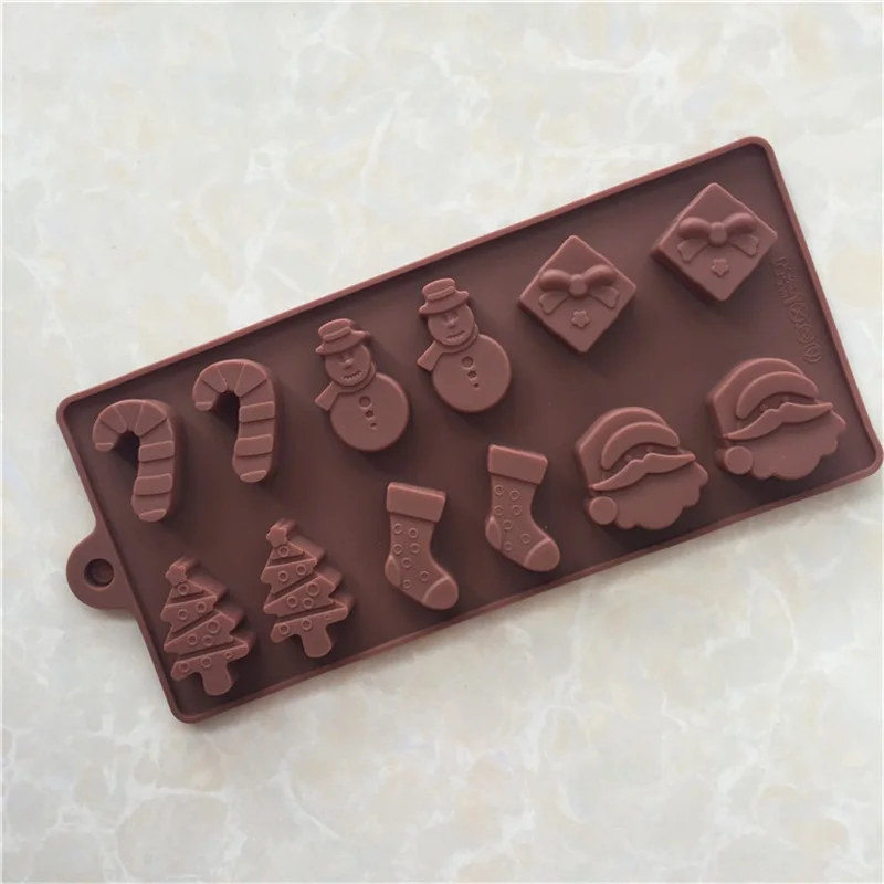 12 sets of 6 Christmas series silicone chocolate molds, ice tray molds, fire paint wax standing molds