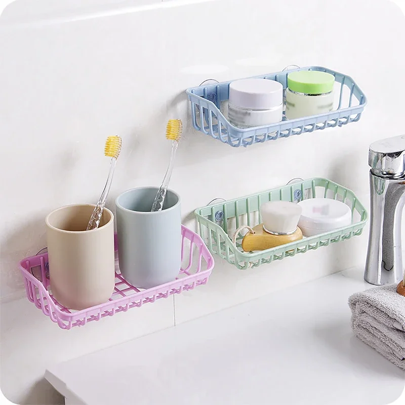 

Sink Chuck Drain Basket Holders Kitchen Spice Sponge Fruit Knife Cup Storage Rack with Suction Cup Bathroom Kitchen Gadget