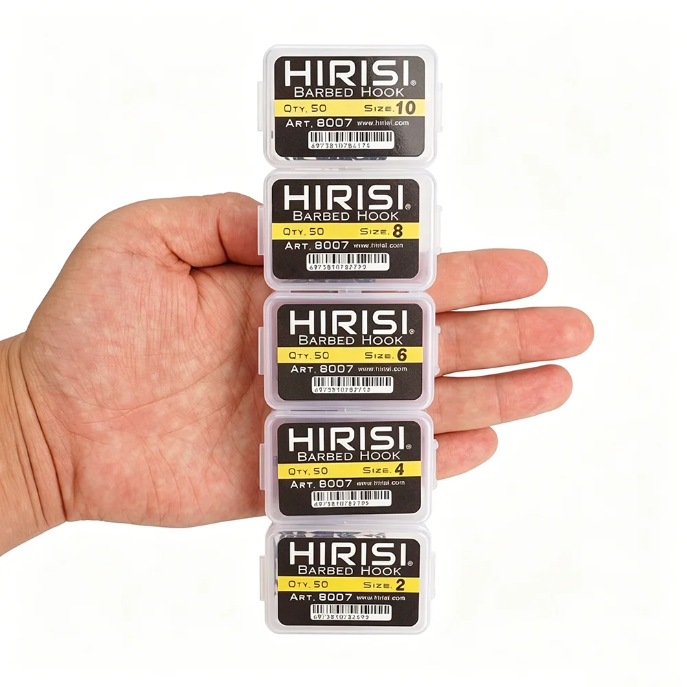 Hirisi 8007 100 Stück Angelhaken Karpfenangelhaken-Set Hochkohlenstoffstahl Ringöhrchen-Angelhaken Größe 2468 Angelzubehör im Angebot – Detail 7