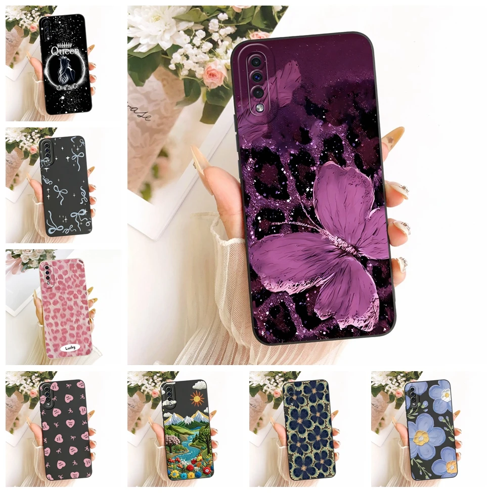 Casing For Samsung A50 Case Silicone Cute Cat Luxury Fashion Love Funny Painted Shockproof Cover For Samsung Galaxy A50 SM-A505F