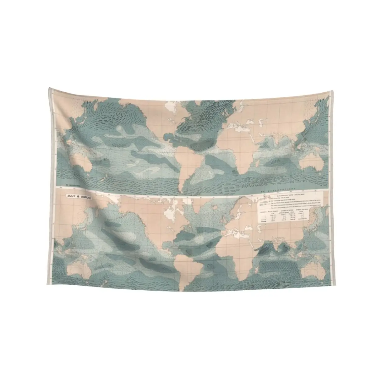 

Old Ocean Trade Winds Map (1898) Vintage World Meteorological Map Tapestry Cute Decor Mushroom Decor For Bedroom Tapestry