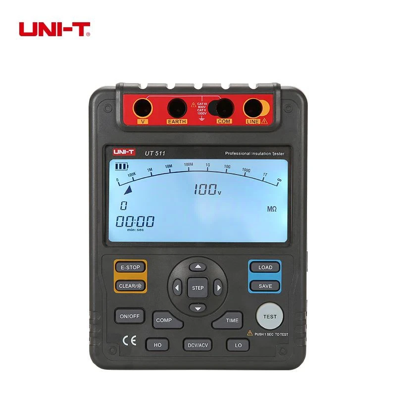 

UNI-T UT511 Тестер сопротивления изоляции 100 В ~ 1000 В заземление 0,1 МОм ~ 10 ГОм Омметр Вольтметр переменного и постоянного тока