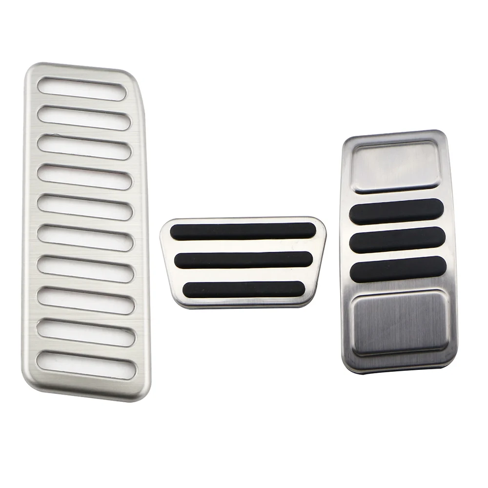 Pedales de coche de acero inoxidable, cubierta de Pedal de freno de Pedal de Gas para Ford Mustang 2015 - 2021 AT, almohadillas de Pedal para reposapiés