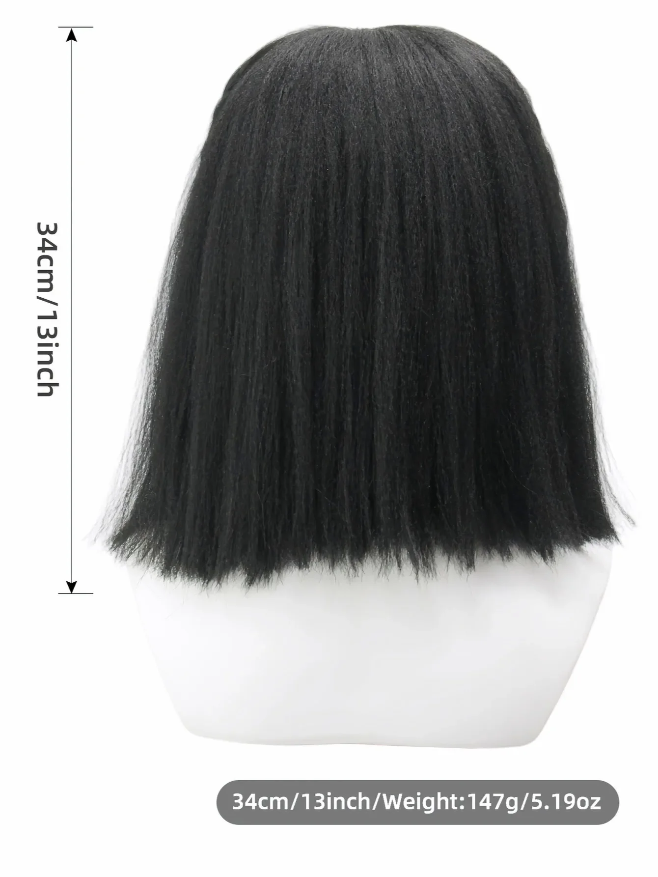 High-quality Straight Braided Wig For Cosplay, Black Color, Heat-resistant, Suitable For Anime Character Wigs. Synthetic Wigs .