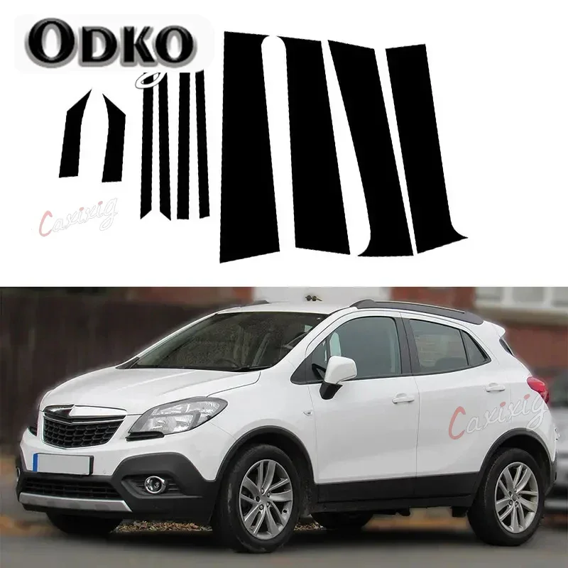 10Pcs Car Pillar Posts for Opel Mokka J13 Buick Encore 2013 2014 2015 2016 2017 2018-2022 Door Window Trim Stickers Auto Styling