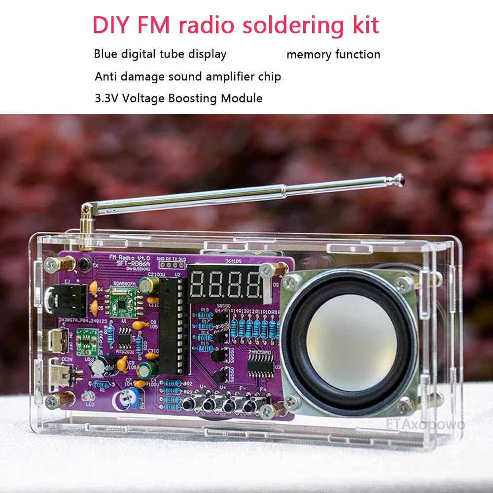 diy electronic RM radio soldering kit with shell Single chip microcontroller learning assembly