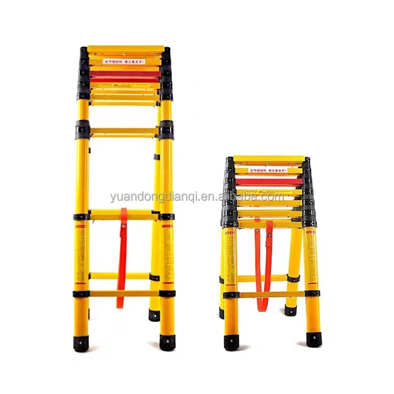 Factory Hot Selling Fiberglass Ladder Expansion Ladder Insulation Safety Protection Building Engineering Professional Ladder