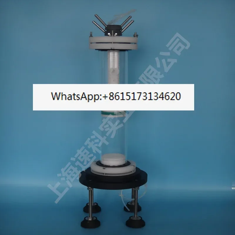 Glass medium pressure protein purification chromatography column with adapter