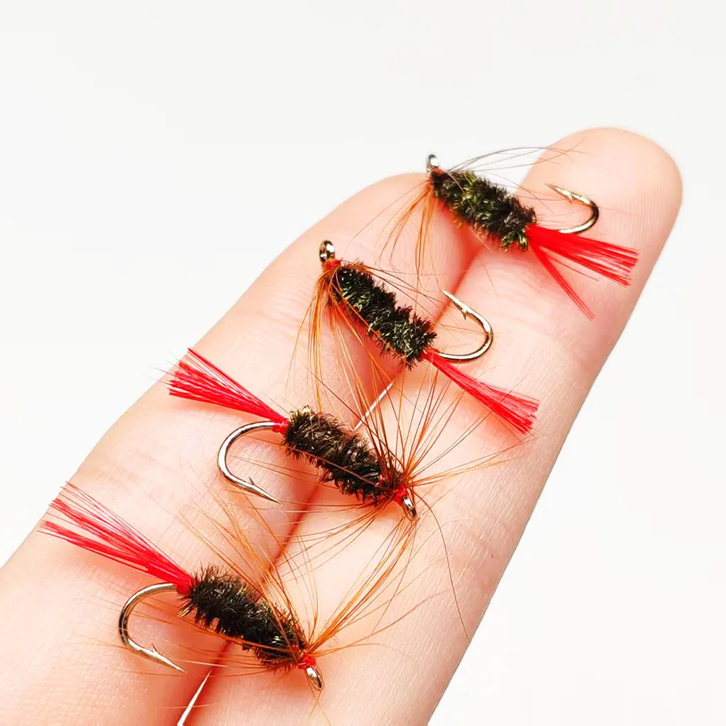10 Teile/schachtel Fliegenfischen Fliegen Trockenfliegen Lockt Redtail Trockenköder Forelle Künstliche Nymphen Köder für Angeln Forelle/Barsch köder – Detail 7