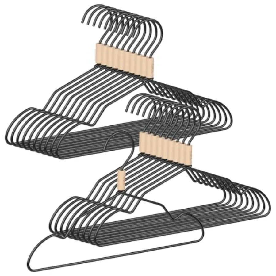 

Black Aluminum Hangers, 20 Pack Baby Hangers12.6 Inch Baby Hanger, Sturdy Metal Clothes Hangers for Wardrobe, Space-Saving Tod