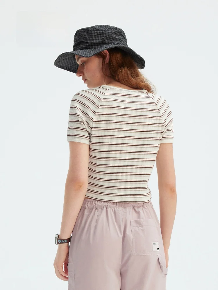 TeenieWeenie Bear Women's ort Sve T-irt Summer New Small Size  Stripes Sexy Sle Cotton Polyester Blend