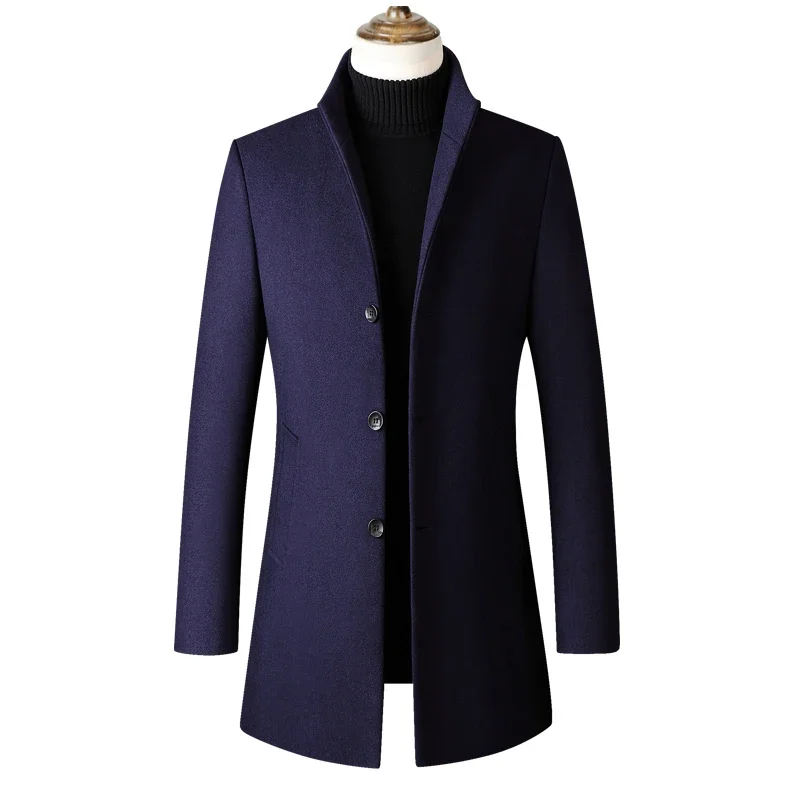 High-quality Men's Italian Style Elegant and Fashionable Business Casual Senior Simple Gentleman Slim Formal Coat Woolen Coat