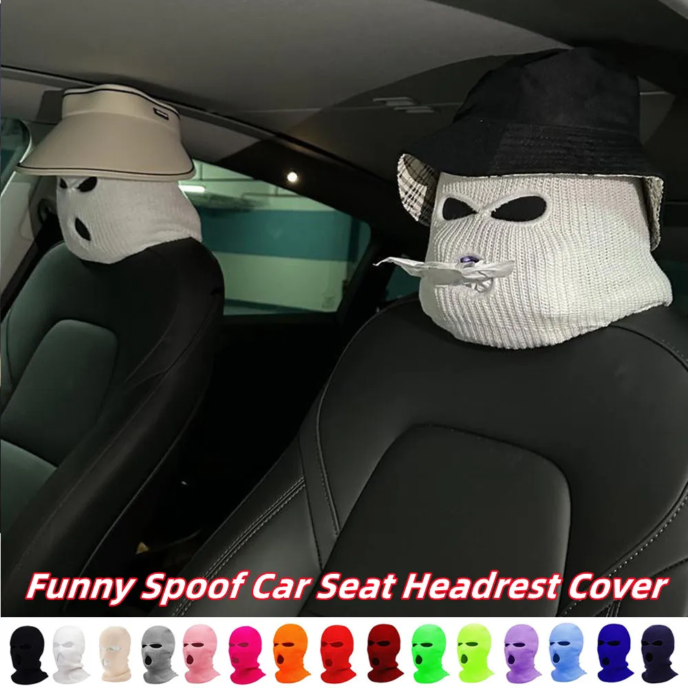 Spoof Car Seat Headrest Full Face Cover For Nissan Qashqai X Trail 350z Altima Juke Lannia Nv200 Pathfinder Rogue Sentra Serena