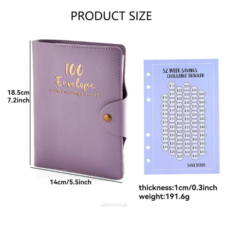 X5XA Budget Notebook คอนเทนเนอร์ออมทรัพย์ 100 วัน มีระบบซองจดหมายเพื่อการจัดการเงินที่มีประสิทธิภาพ