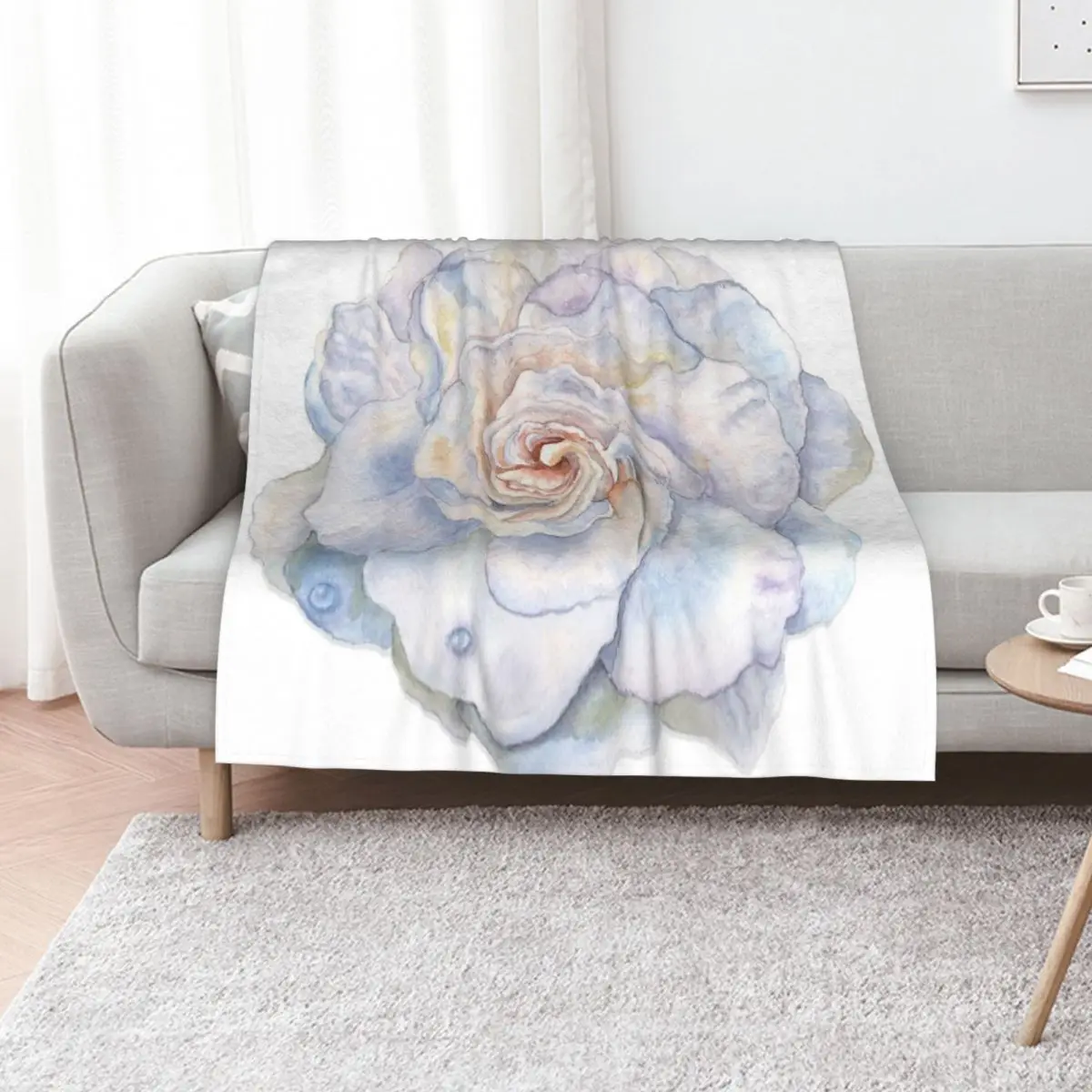 Gardenia Watercolor Print Throw Blanket christmas decoration Bed covers funny gift Sofa Designers Decorative Beds Blankets