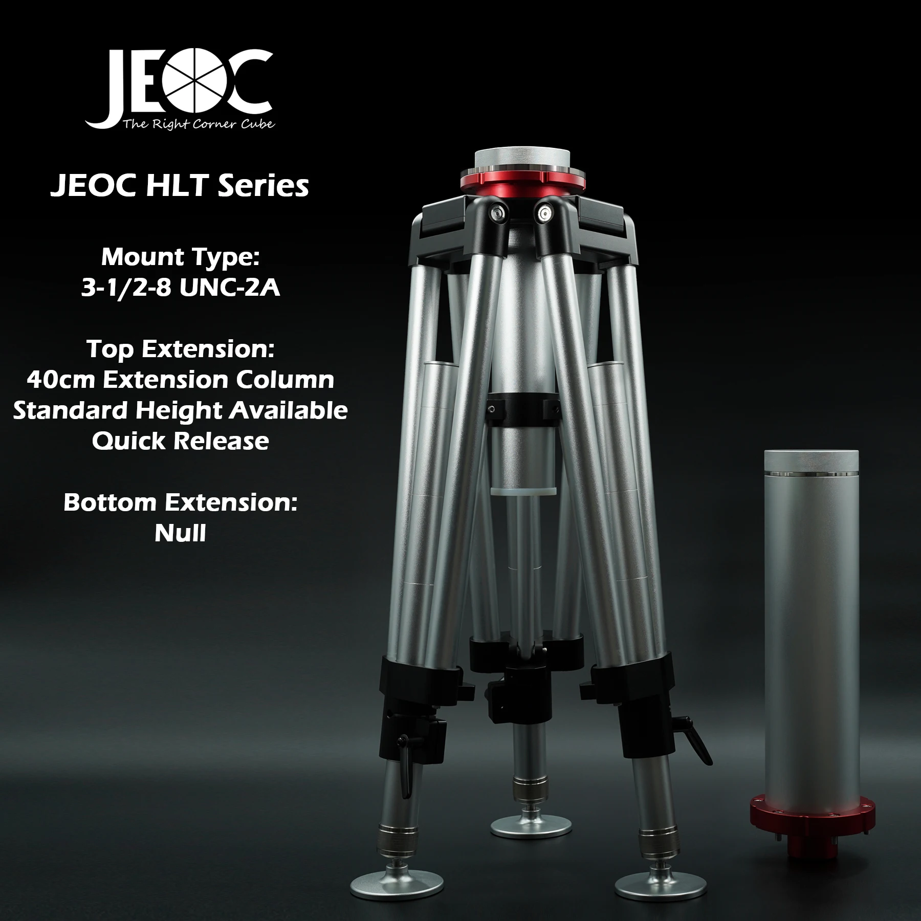 

JEOC Heavy Load Tripod with 40cm Height Kit, for Faro Leica API Laser Trackers, 3-1/2-8 UNC-2A, with Flight Case