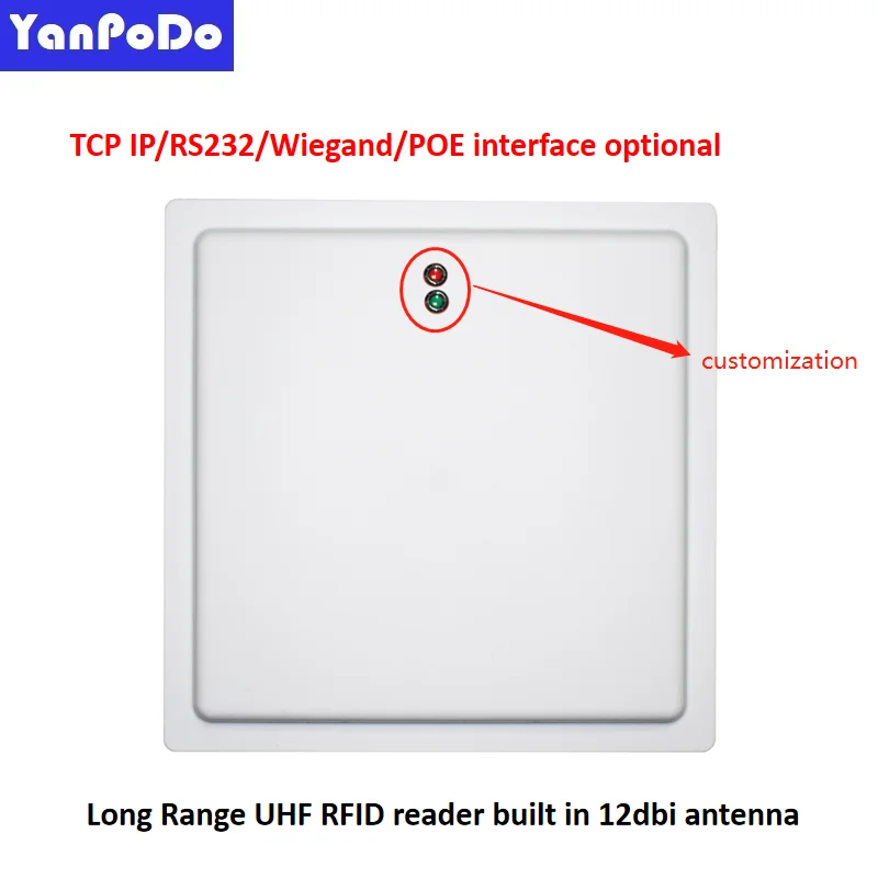 Yanpodo 15M Long Range UHF RFID Card Reader 12dBi Outdoor Antenna IP65 RS232 Wiegand26 TCP IP For Parking Vehicle Access Control