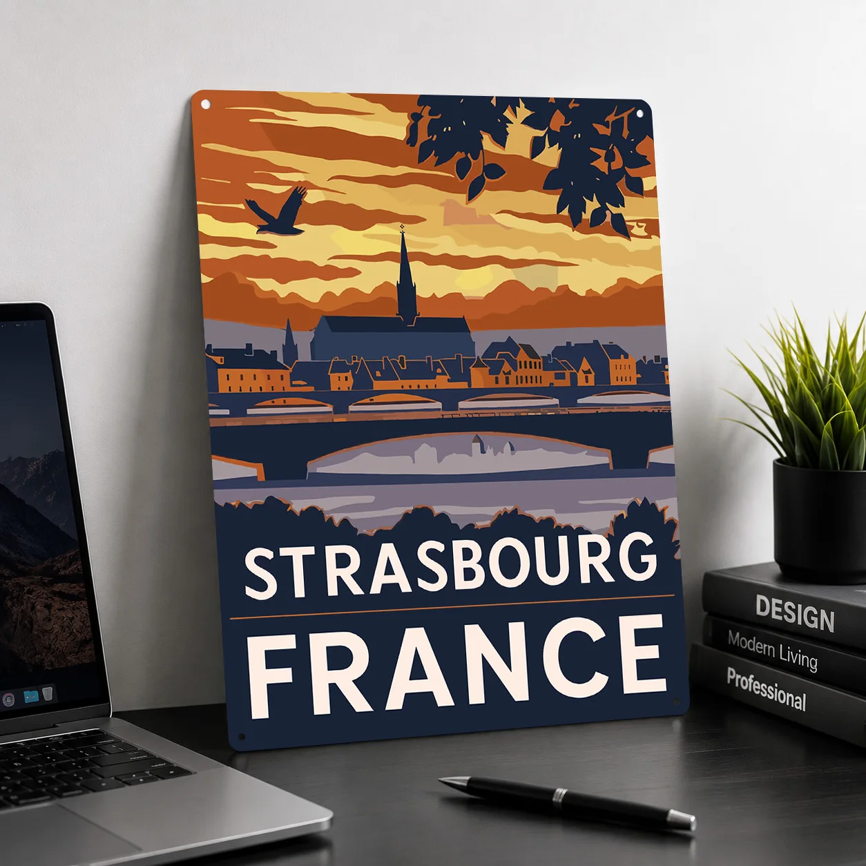 Strasbourg Metal Wall Decor Room Bedroom Decoration Garage Accessories Home Deco Custom Plate Interior House Wand Deko Art Mural