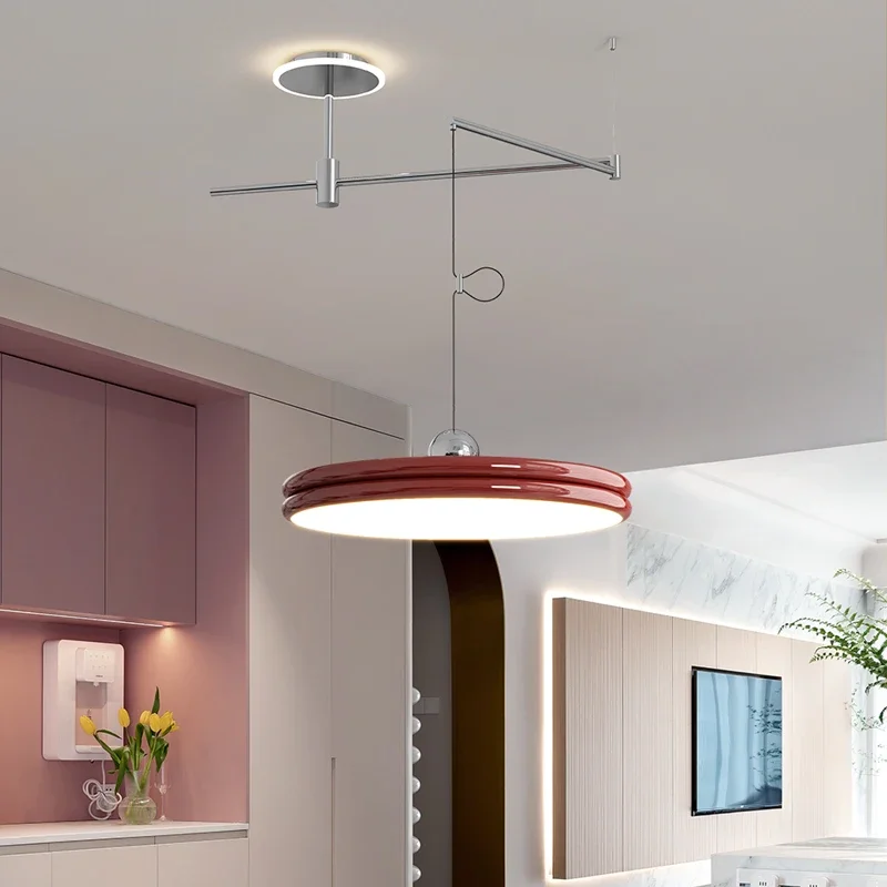 Nordic Movable Led Pendant Lights Modern Minimalism Dining Tables Kitchen Chandelier Study Swing Arm Hanging Lamp Lustre Fixture