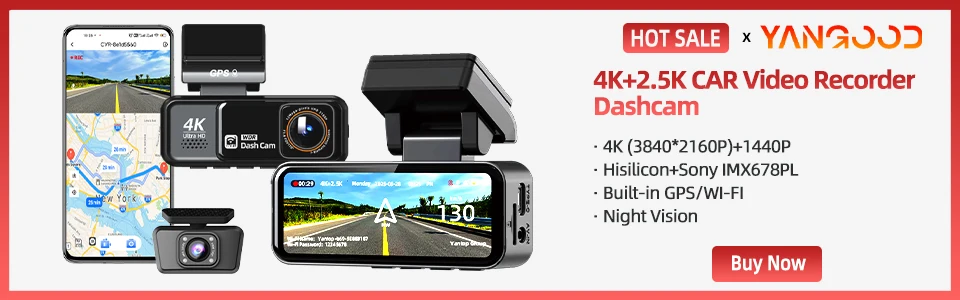 ACCEO 4K Auto-Dashcam Vorne mit Nachtsicht, GPS, WLAN, 24-Stunden-Parkvideoaufzeichnung, Loop-Aufnahme, Auto-Blackbox – Detail 4
