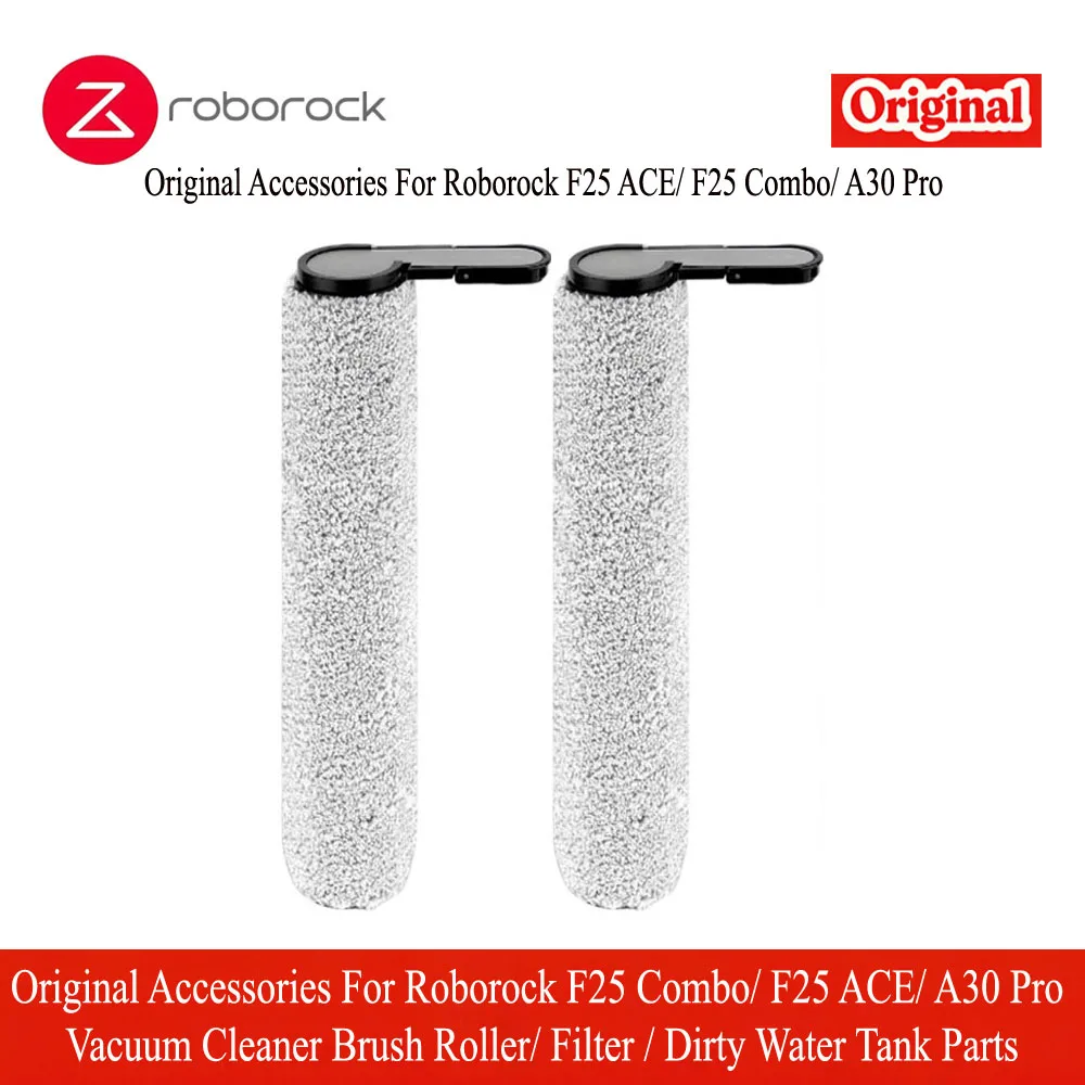 Originele accessoires voor de Roborock F25 Combo/F25 ACE/A30 Pro stofzuiger: borstelrol, filter en onderdelen voor het reservoir voor vuil water.