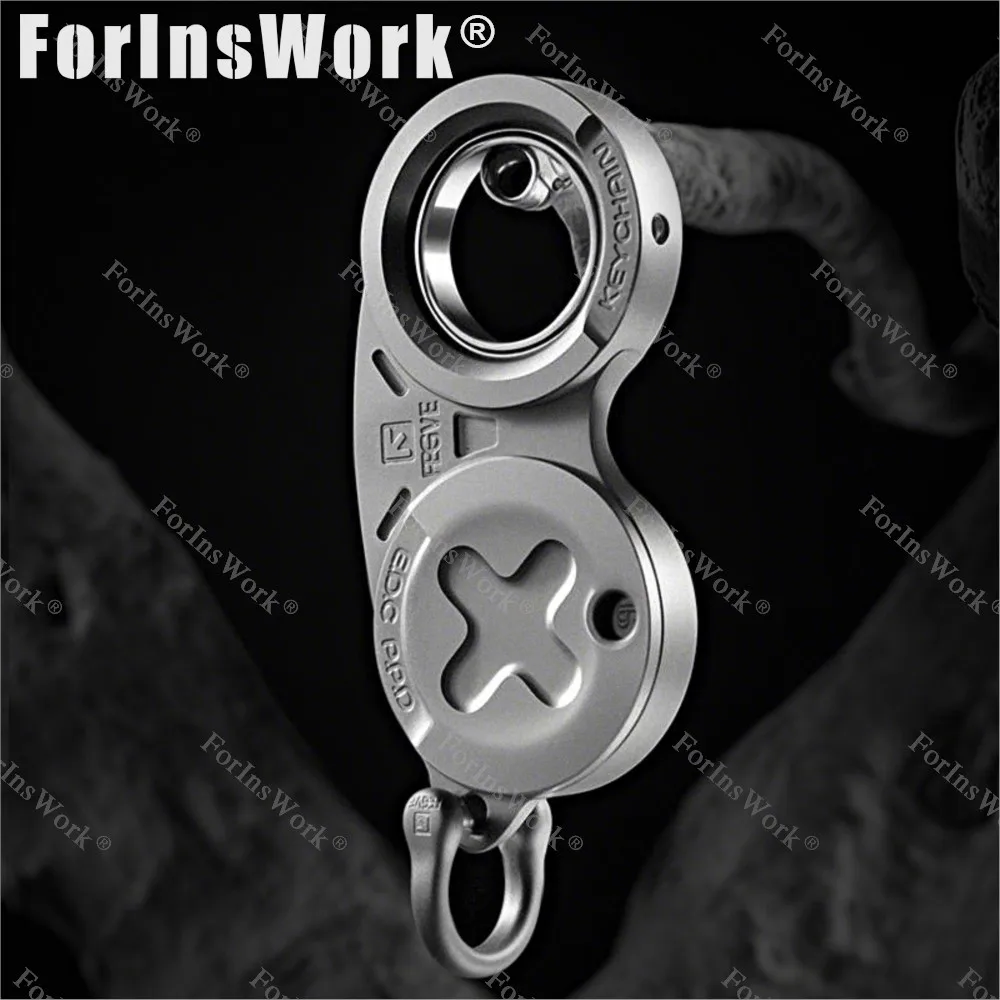 FEGVE gafas de tiempo 2025 nuevo llavero de aleación de titanio anillo de dedo de descompresión multifunción giratorio EDC llavero de coche regalo