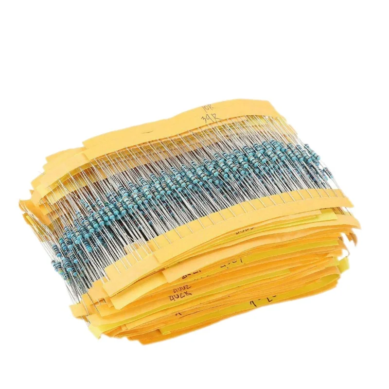 600pcs/set 300pcs/set 30 Kinds 1/4W Resistance 1% Metal Film Resistor Pack Assorted Kit 1K 10K 100K 220 ohm 1M Resistors