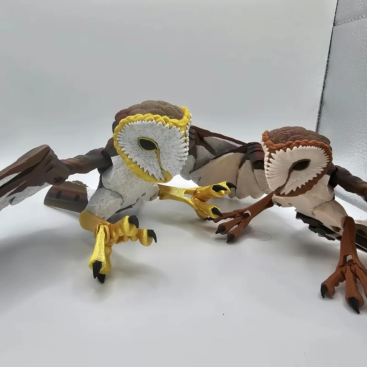 Gelede Uil Ornament Beeldje Simulatie Dier Uil Model 3d Gedrukt Desktop Met Flexibele Vleugels Stressverlichten Voor Vogel