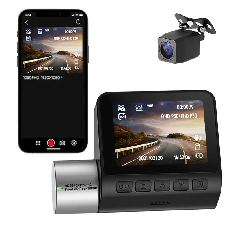 

4K Dual Car Dash Camera 2inches Full HD Driving Recorder Vehicle Electronics Dual Lens Front And Rear Dash Camera With 170Wide