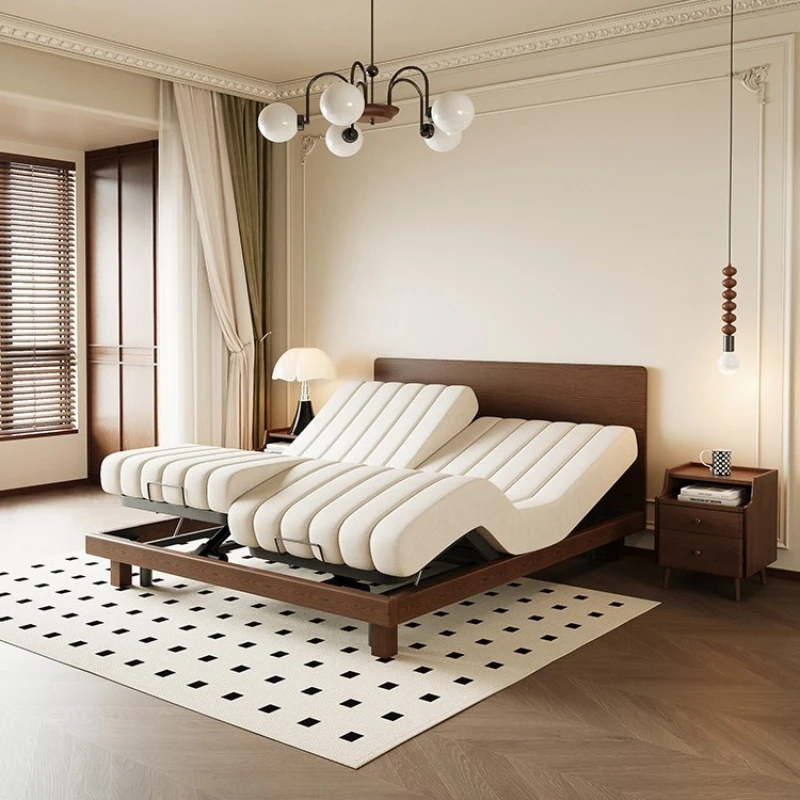 Solid wood intelligent electric bed frame multi-functional zero-weight mattress coaxing sleep does not disturb each partition