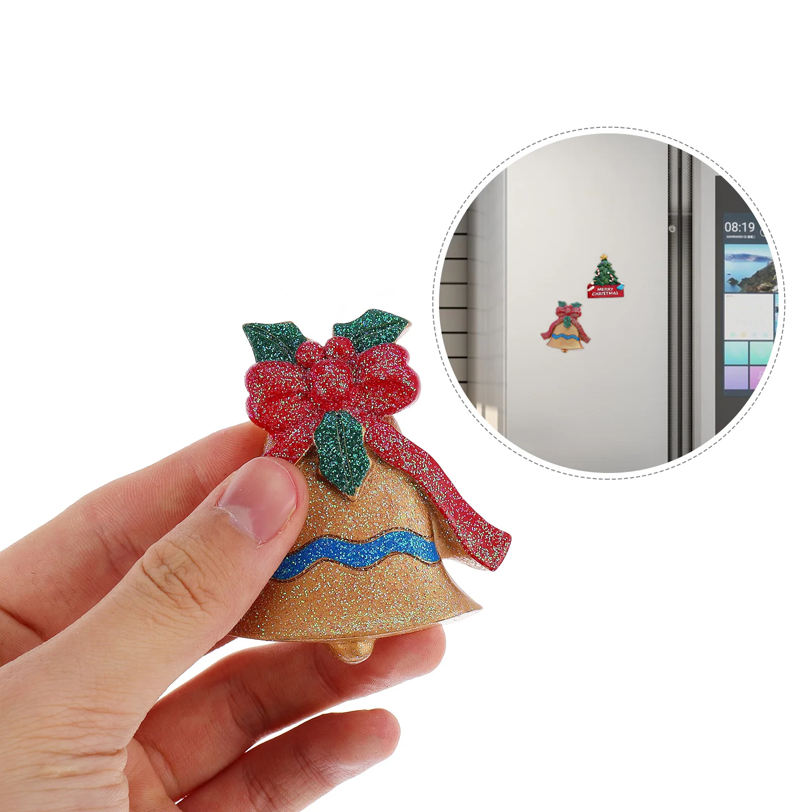 

6pcs 3D Resin Christmas Charms Refrigerator Magnets Stickers for DIY Phone Case Fridge Decor Xmas Accessories