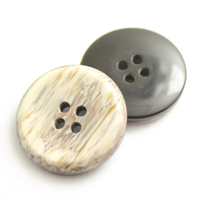 Resin Round Coffee Sewing Buttons, 2 Holes Scrapbooking Imitation Wood Pattern, Clothing Decor Accessories, 18-30mm, 10Pcs