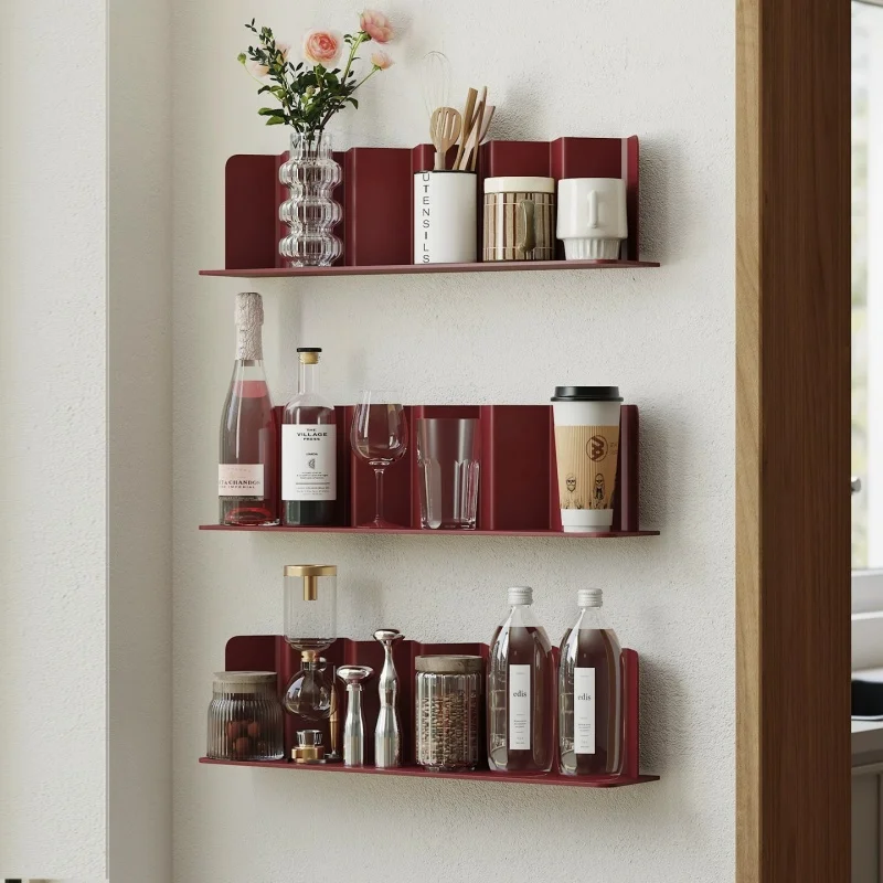 

Wall-mount white shelv unit: functional storage display solution restaurants, living rooms,serves wine rack, bookshelf, partitio
