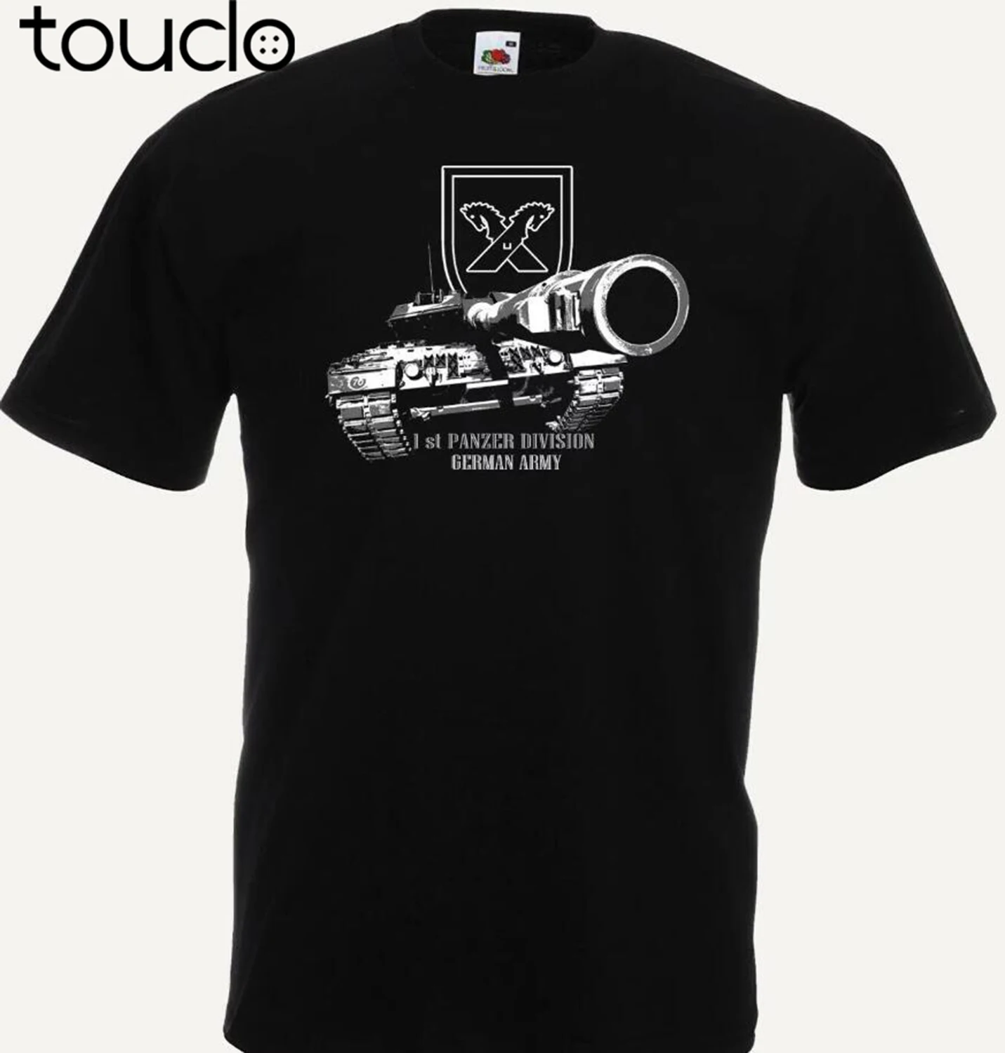 Deutsche Armee 1. Panzer Division Deutscher Leopard Bundeswehr Panzer Markenkleidung Sommer O-Ausschnitt Herren Top T-Shirt Tolle Hemden